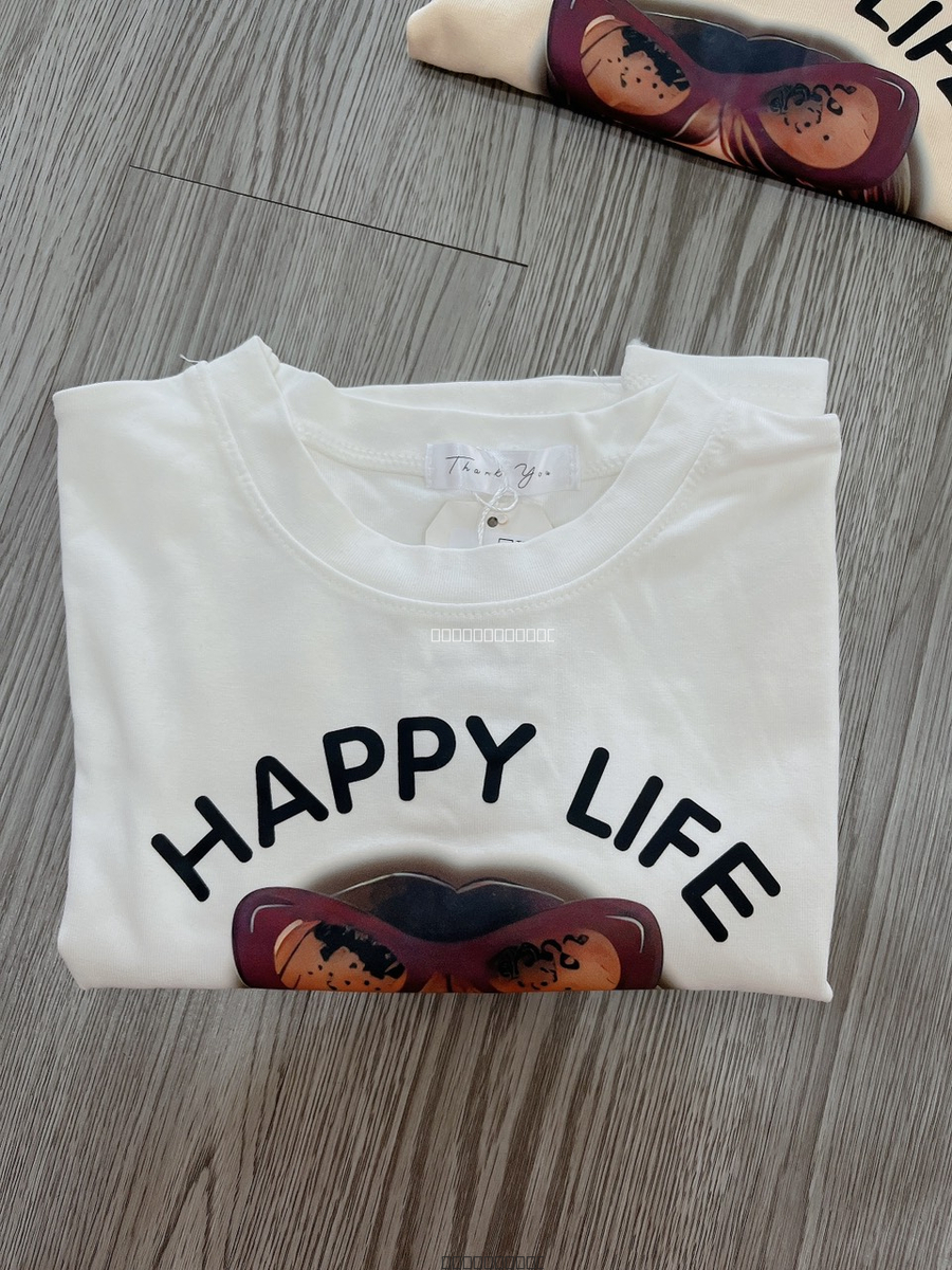 Hassy | Áo croptop thun rộng cô gái HappyLife HS | Hassy.vn - Thời trang nữ hot trend