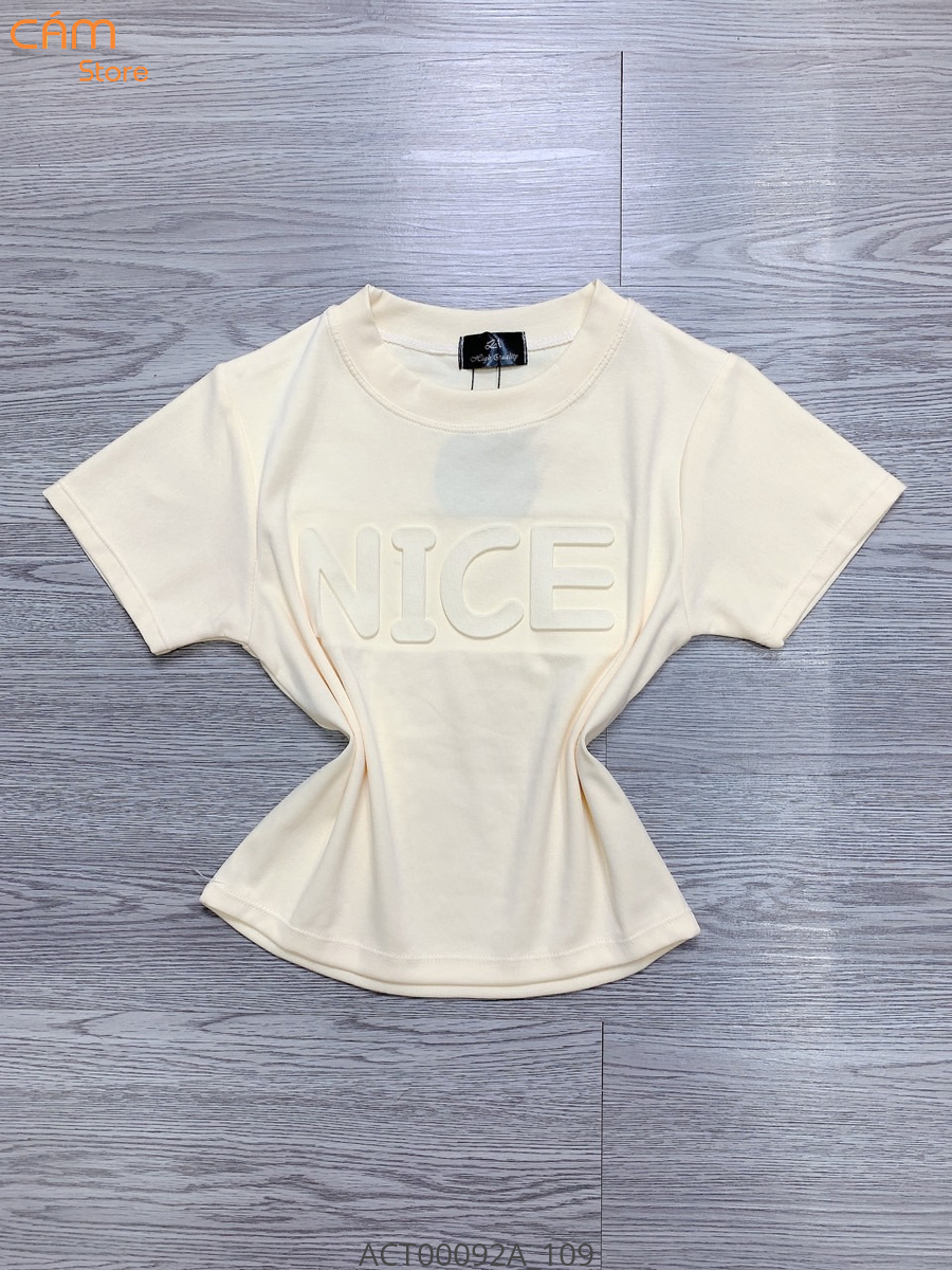 Hassy | Áo croptop cổ tròn chữ dập nổi Nice basic HS | Hassy.vn - Thời trang nữ hot trend