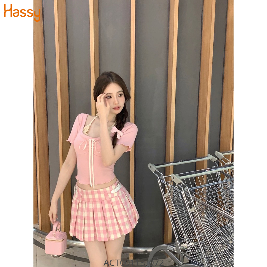 Hassy | Áo croptop dún ngực thắt nơ cổ yếm  TLBT | Hassy.vn - Thời trang nữ hot trend