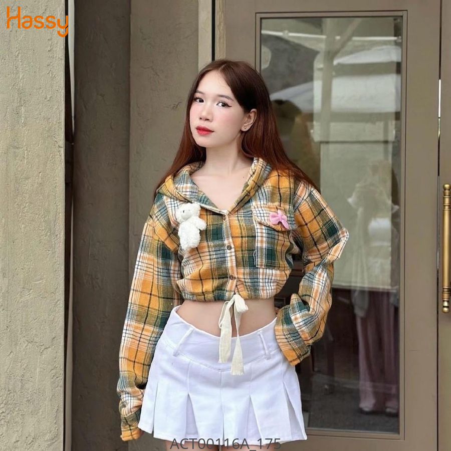 Hassy | Áo croptop aow mi có nón gắn gấu dày dặn TLBT | Hassy.vn - Thời trang nữ hot trend