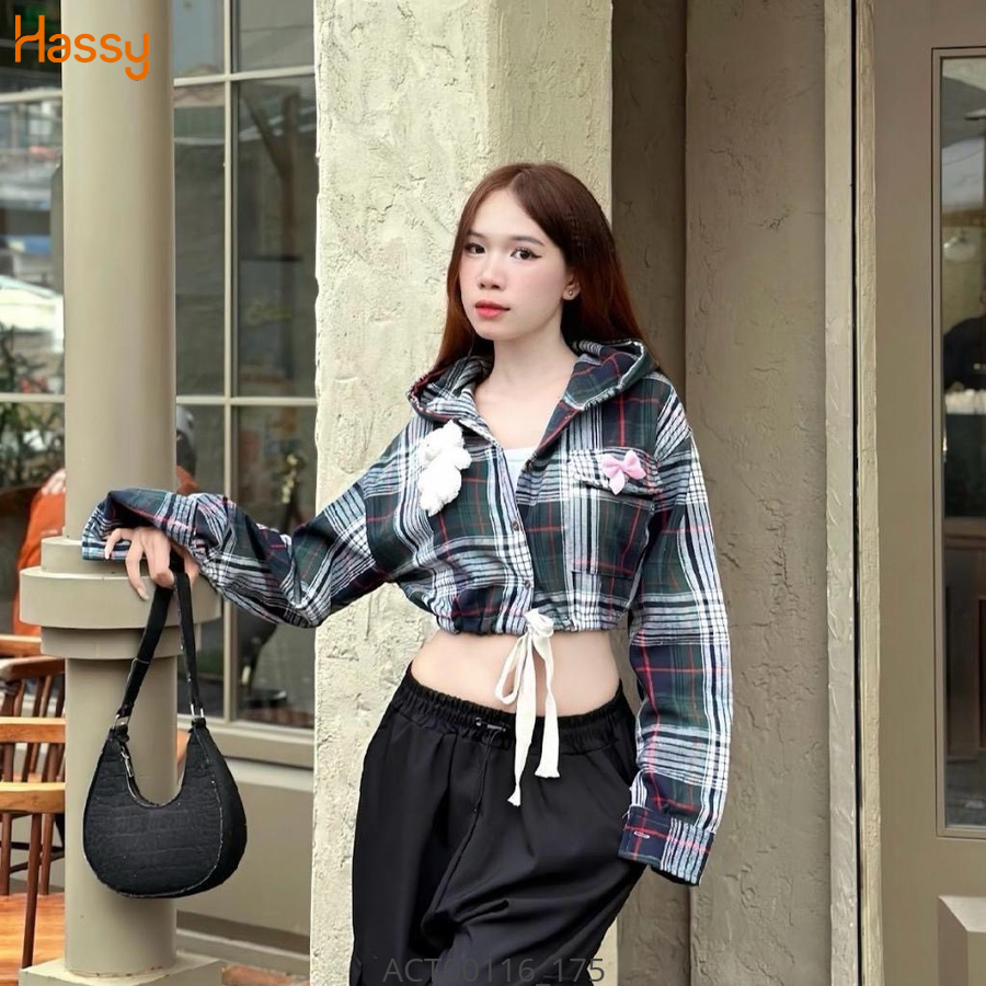 Hassy | Áo croptop aow mi có nón gắn gấu dày dặn TLBT | Hassy.vn - Thời trang nữ hot trend