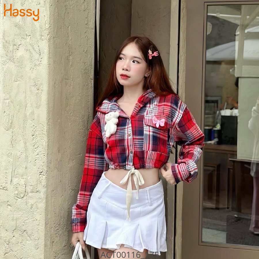 Hassy | Áo croptop aow mi có nón gắn gấu dày dặn TLBT | Hassy.vn - Thời trang nữ hot trend