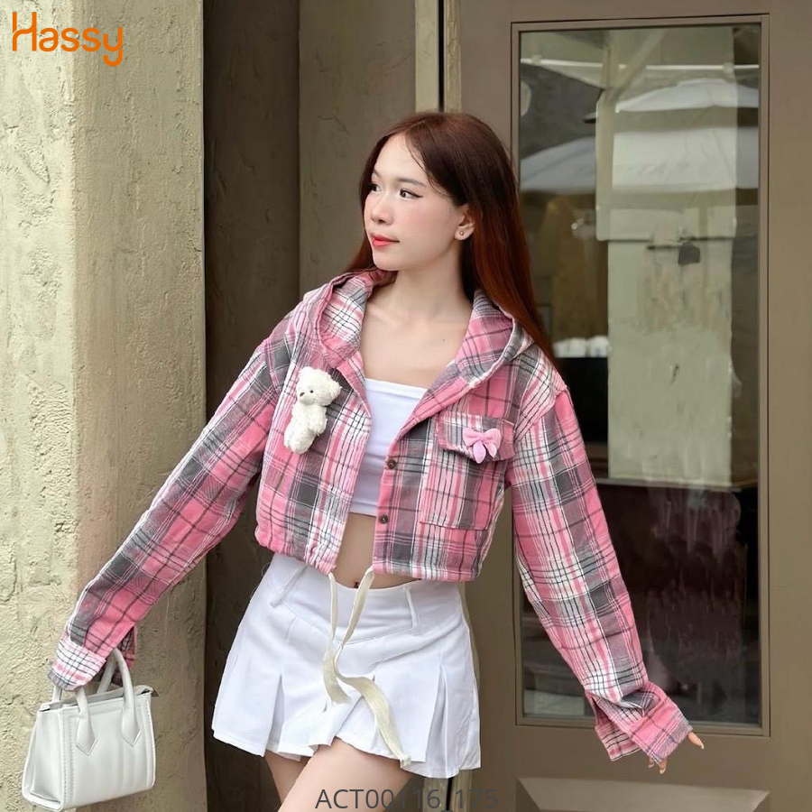 Hassy | Áo croptop aow mi có nón gắn gấu dày dặn TLBT | Hassy.vn - Thời trang nữ hot trend