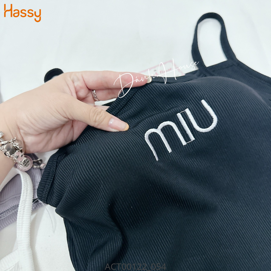 Hassy | Áo croptop hai dây len tăm mod ngực thêu miu TLBT | Hassy.vn - Thời trang nữ hot trend