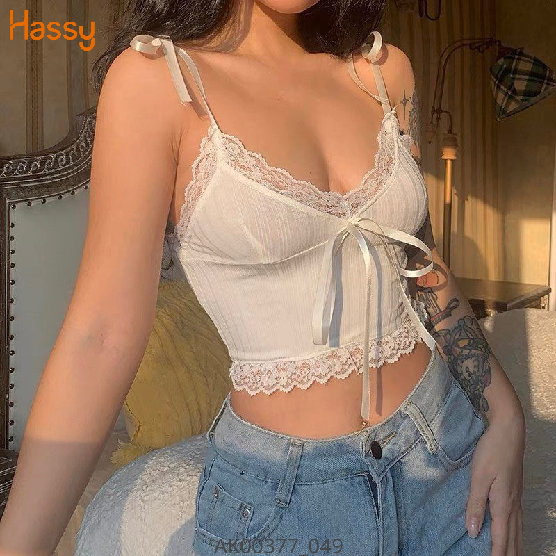 Hassy | Áo hai dây phối ren cột nơ quyến rũ UN | Hassy.vn - Thời trang nữ hot trend