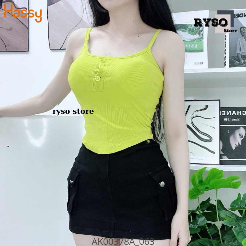 Hassy | Áo hai dây mod ngực đóng nút vạt bầu UN | Hassy.vn - Thời trang nữ hot trend