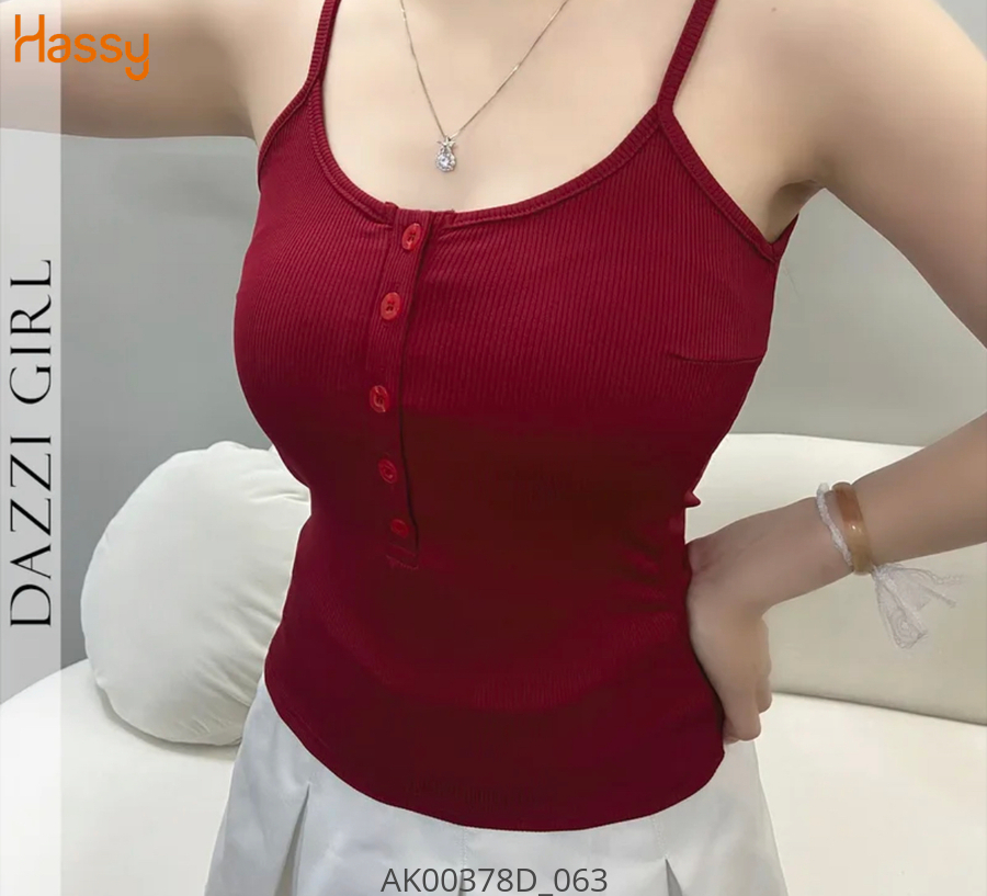 Hassy | Áo hai dây mod ngực đóng nút vạt bầu UN | Hassy.vn - Thời trang nữ hot trend