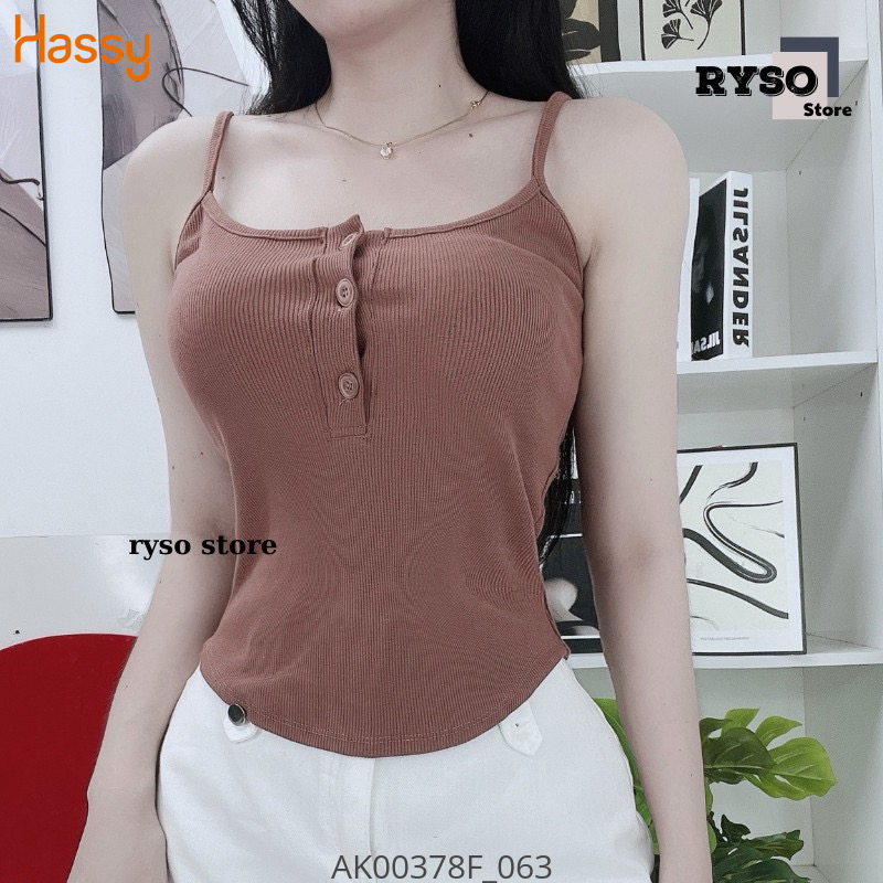 Hassy | Áo hai dây mod ngực đóng nút vạt bầu UN | Hassy.vn - Thời trang nữ hot trend