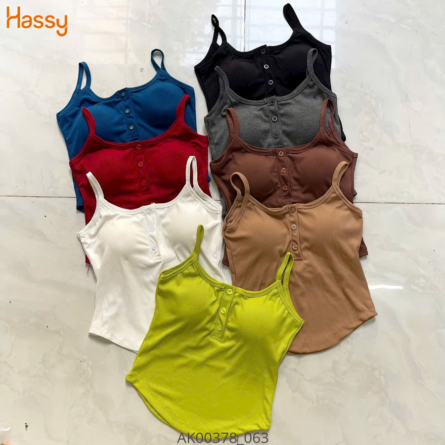 Hassy | Áo hai dây mod ngực đóng nút vạt bầu UN | Hassy.vn - Thời trang nữ hot trend