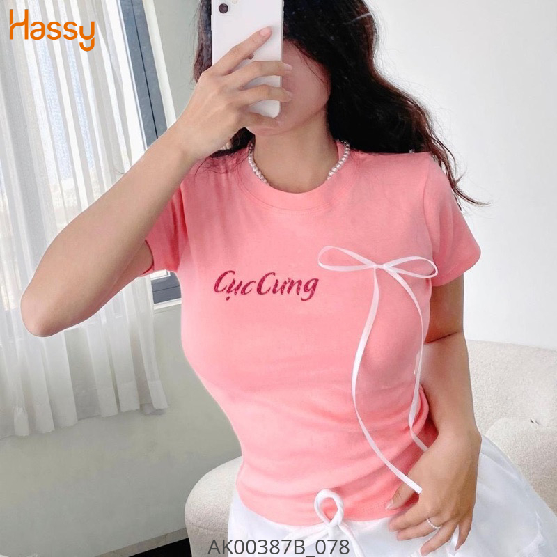 Hassy | Áo babytee in hình size s cuccung nơ hồng UN | Hassy.vn - Thời trang nữ hot trend