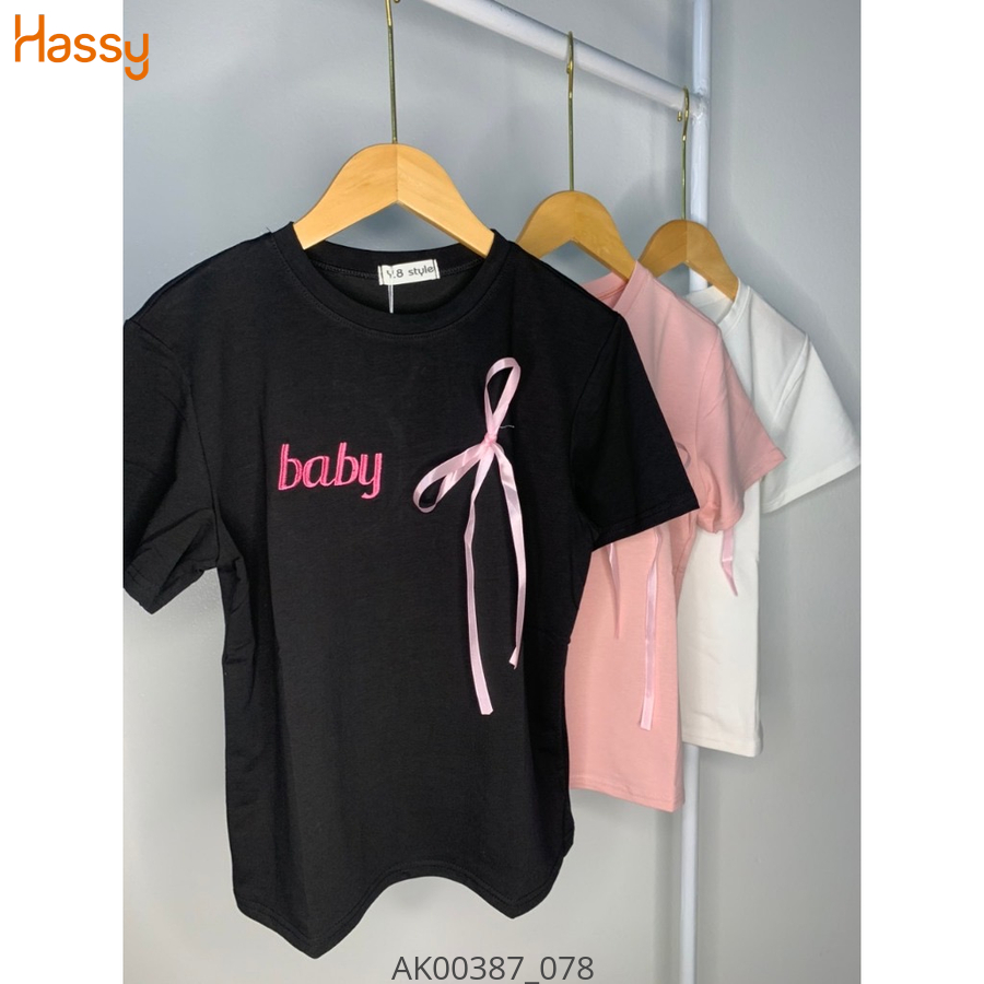 Áo babytee in hình size s cuccung nơ hồng UN