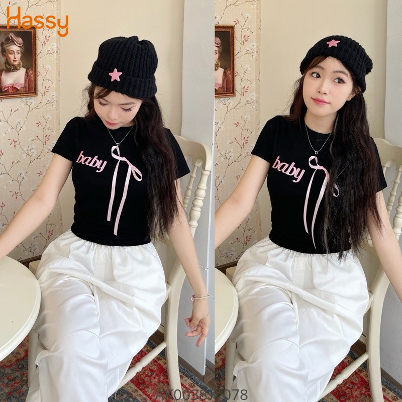 Hassy | Áo babytee in hình size s cuccung nơ hồng UN | Hassy.vn - Thời trang nữ hot trend