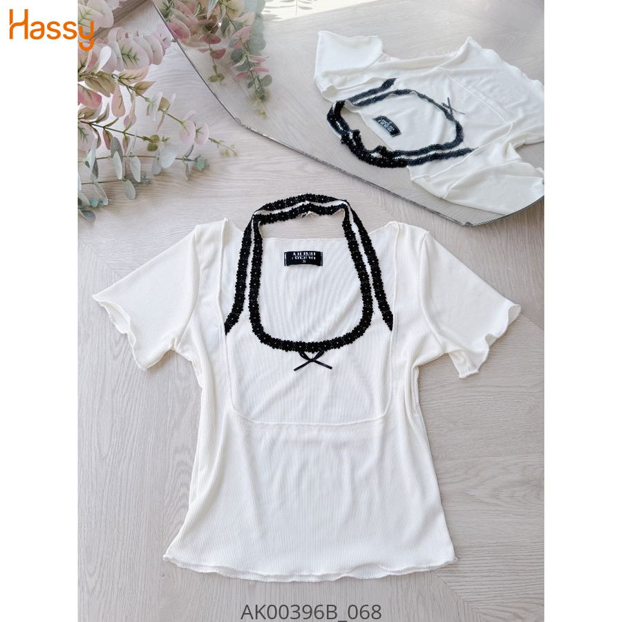 Hassy | Áo len tăm viền ren cổ yếm TLBT | Hassy.vn - Thời trang nữ hot trend