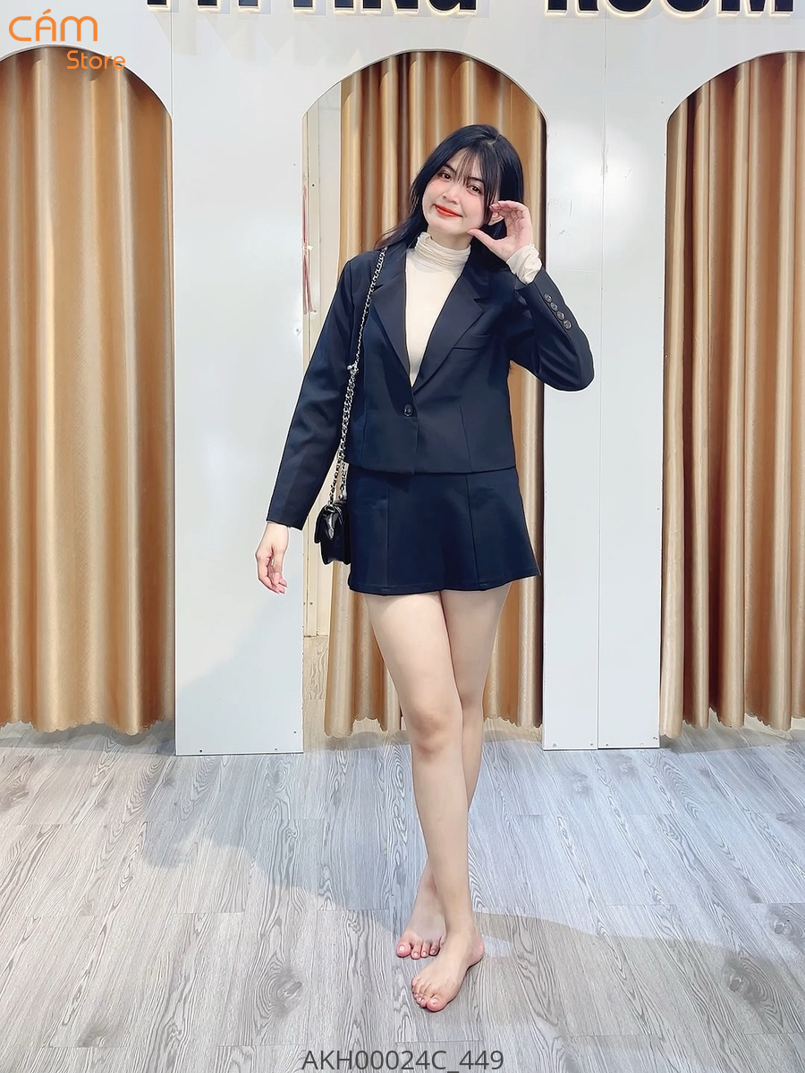 Hassy | Áo blazer croptop hai lớp vạt nhọn Quảng Châu cao cấp | Hassy.vn - Thời trang nữ hot trend