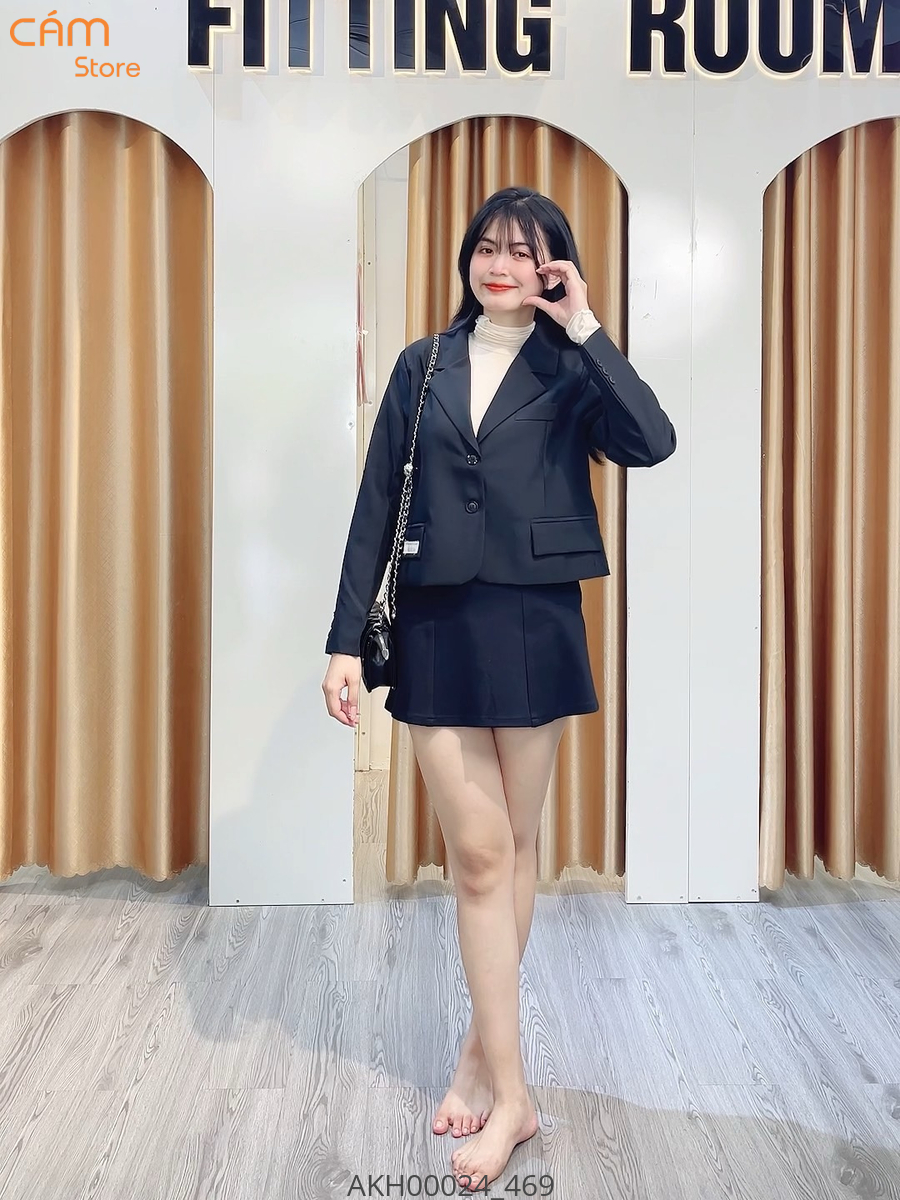 Hassy | Áo blazer croptop hai lớp vạt nhọn Quảng Châu cao cấp | Hassy.vn - Thời trang nữ hot trend