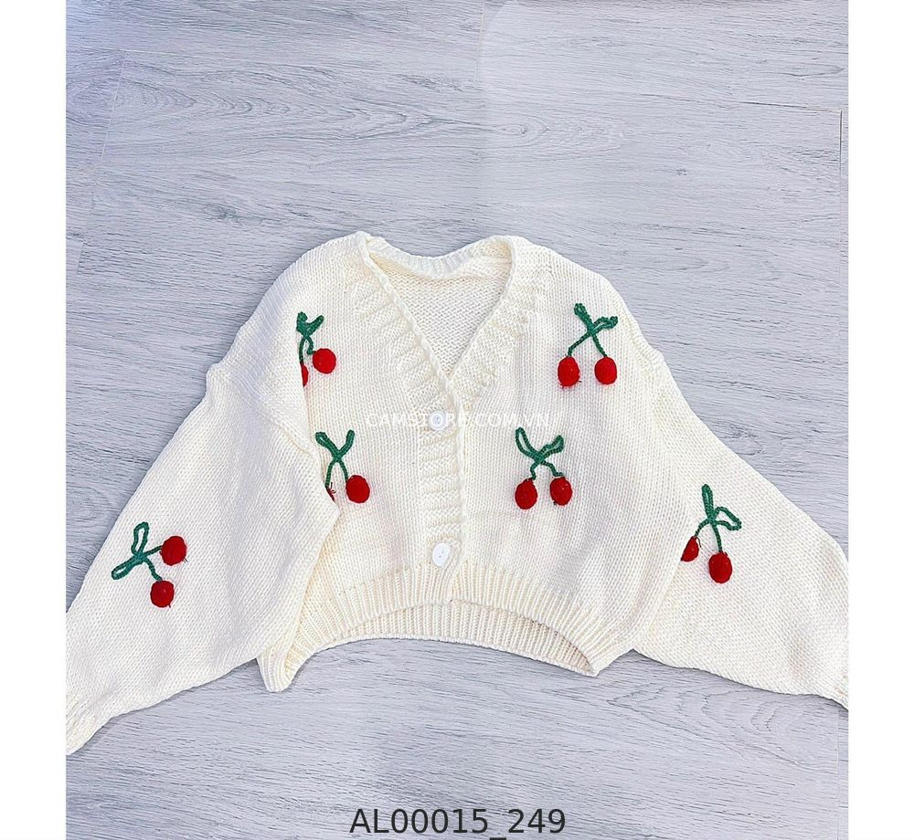 Hassy | Áo khoác cardigan croptop thêu Cherry phong cách Hàn Quốc | Hassy.vn - Thời trang nữ hot trend