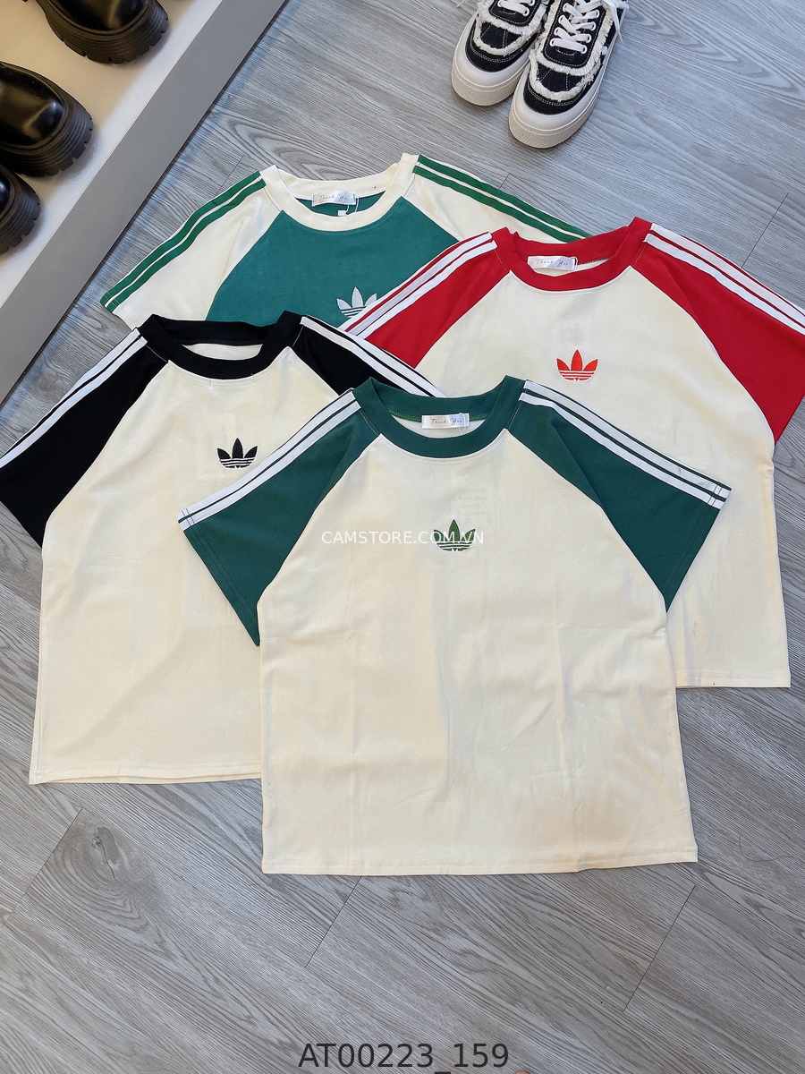 Áo thun babytee raplan thêu logo adidds HS