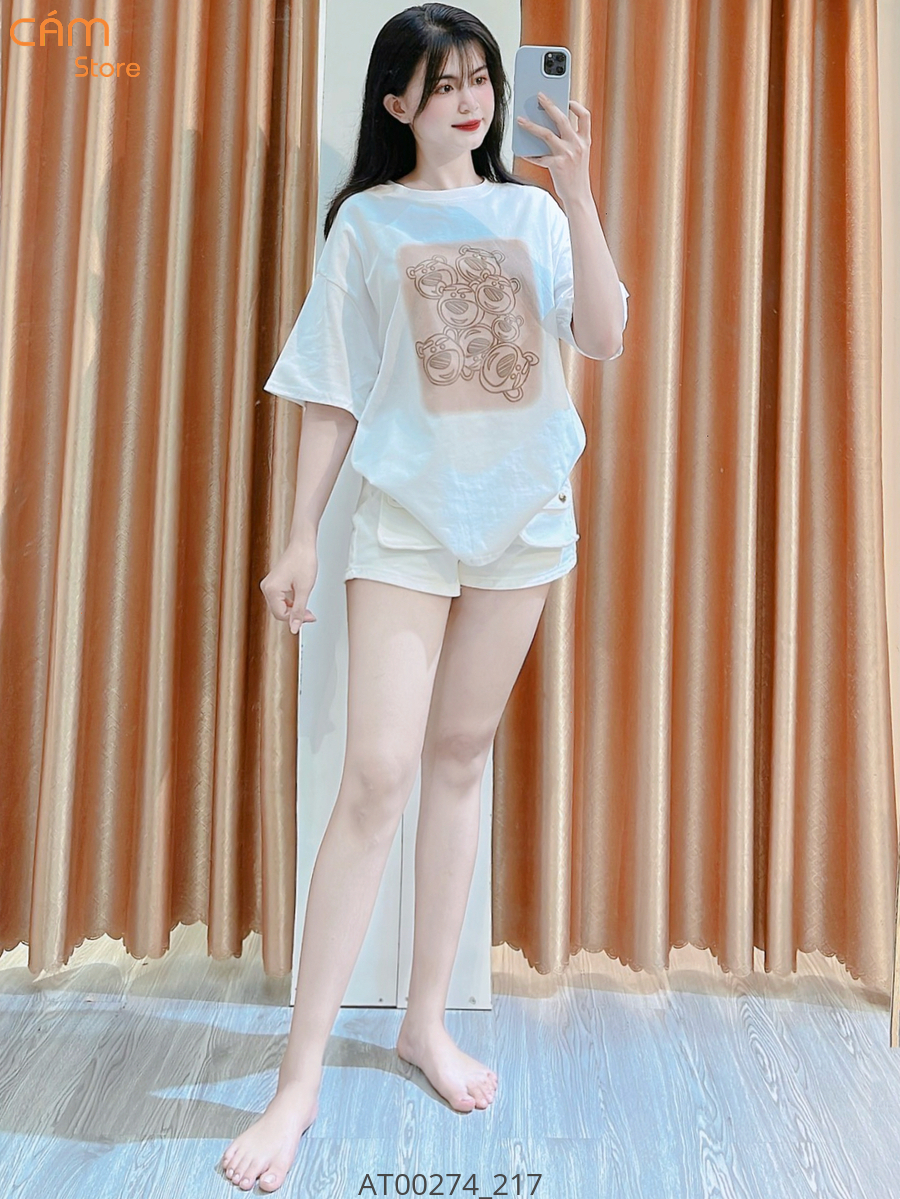 Hassy | Áo thun oversize cotton mát in nổi gâu cổ tròn  HS | Hassy.vn - Thời trang nữ hot trend