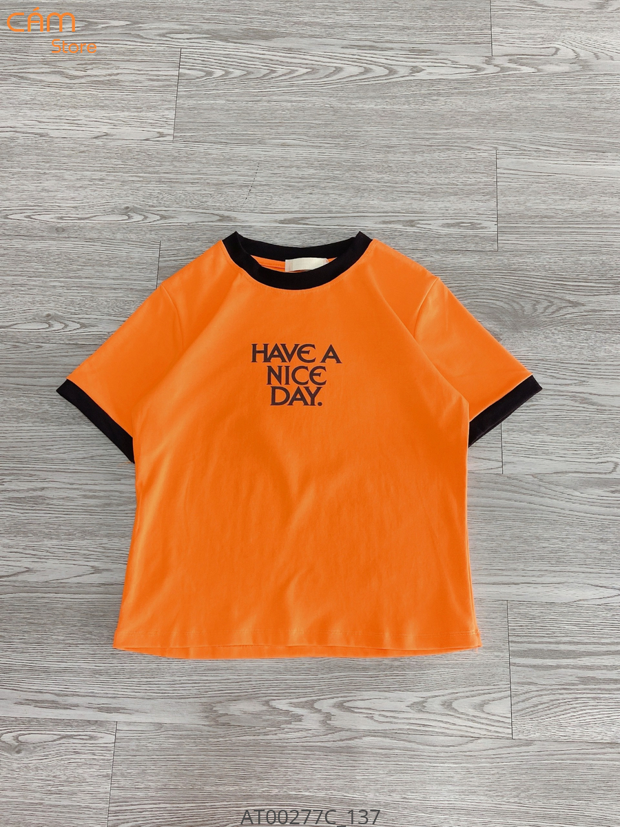 Hassy | Áo thun babytee phối viền in chữ Have a nice day HS | Hassy.vn - Thời trang nữ hot trend