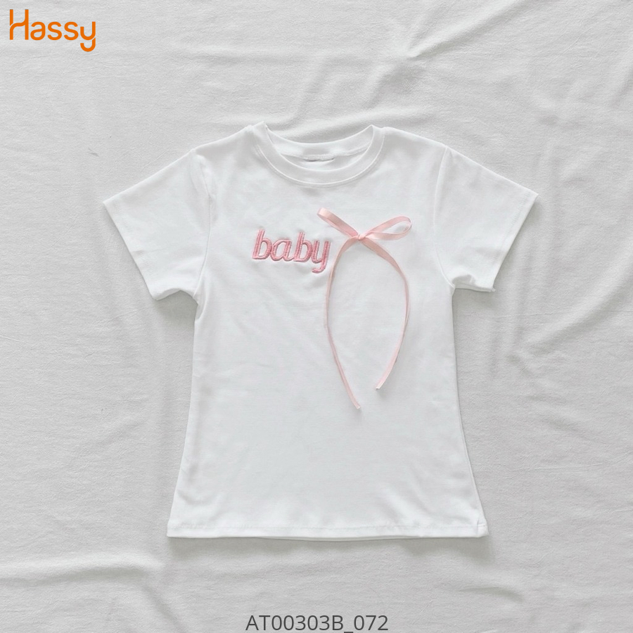 Hassy | Áo babytee baby thắt nơ hồng cute TLBT | Hassy.vn - Thời trang nữ hot trend