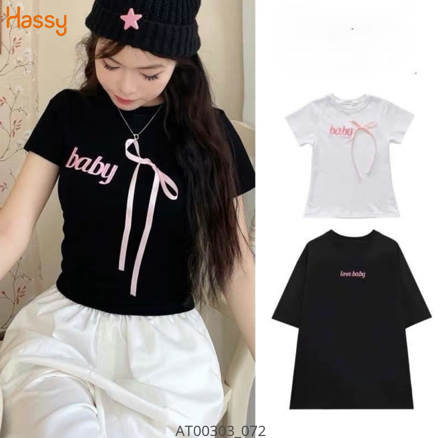 Hassy | Áo babytee baby thắt nơ hồng cute TLBT | Hassy.vn - Thời trang nữ hot trend