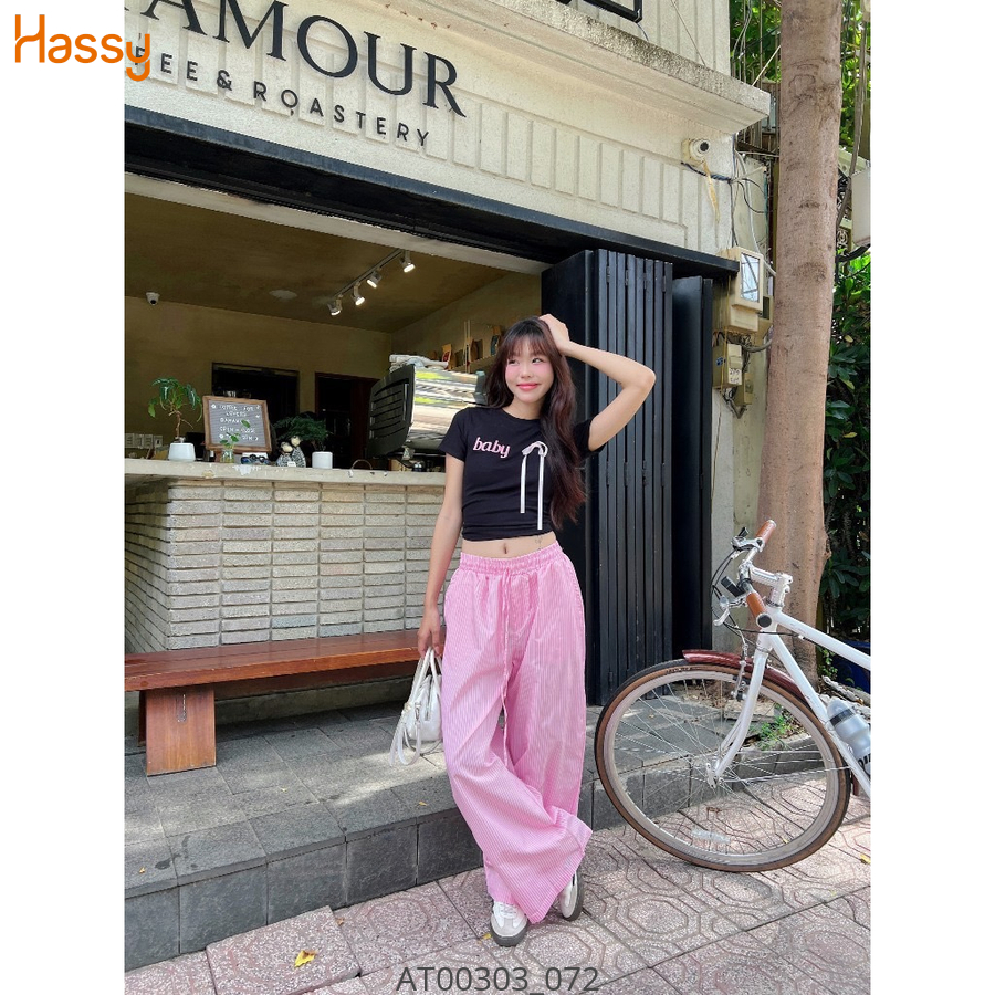 Hassy | Áo babytee baby thắt nơ hồng cute TLBT | Hassy.vn - Thời trang nữ hot trend