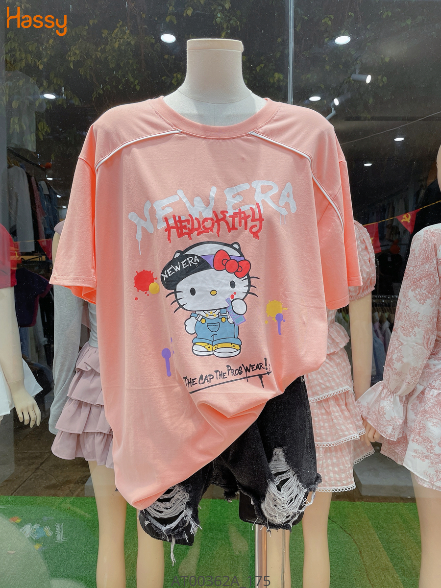 Hassy | Áo thun form rộng hellokitty cotton lạnh phối viền HS | Hassy.vn - Thời trang nữ hot trend