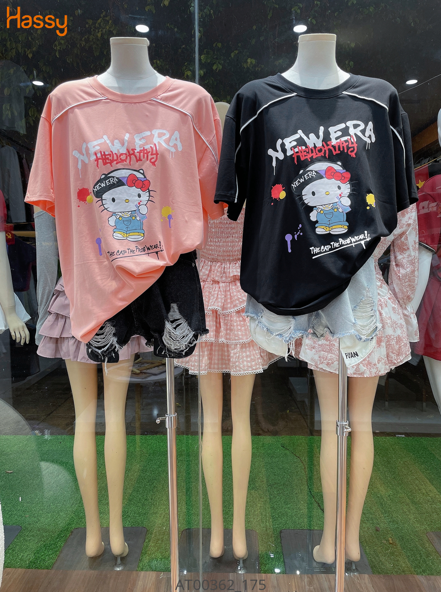 Hassy | Áo thun form rộng hellokitty cotton lạnh phối viền HS | Hassy.vn - Thời trang nữ hot trend