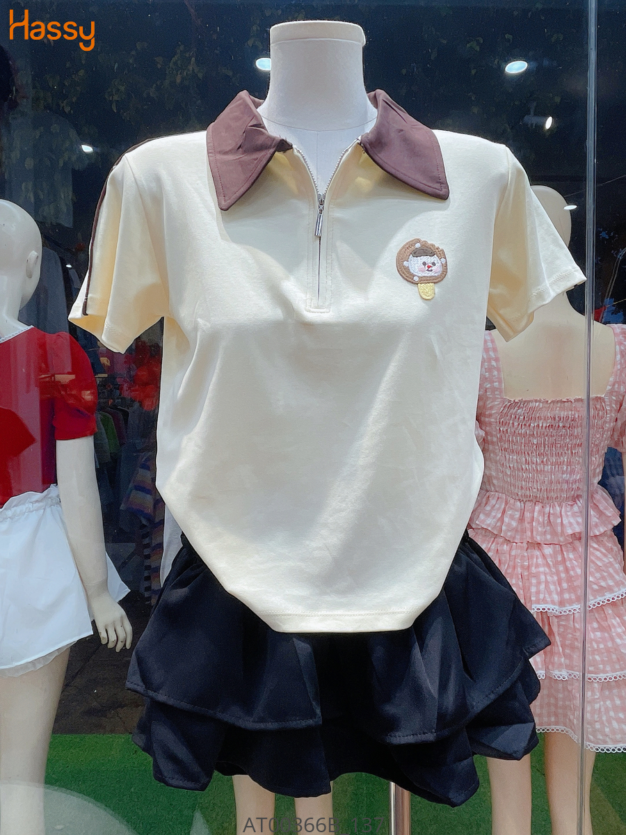 Hassy | Áo thun polo babytee dây kéo thêu cậu bé dễ thương HS | Hassy.vn - Thời trang nữ hot trend