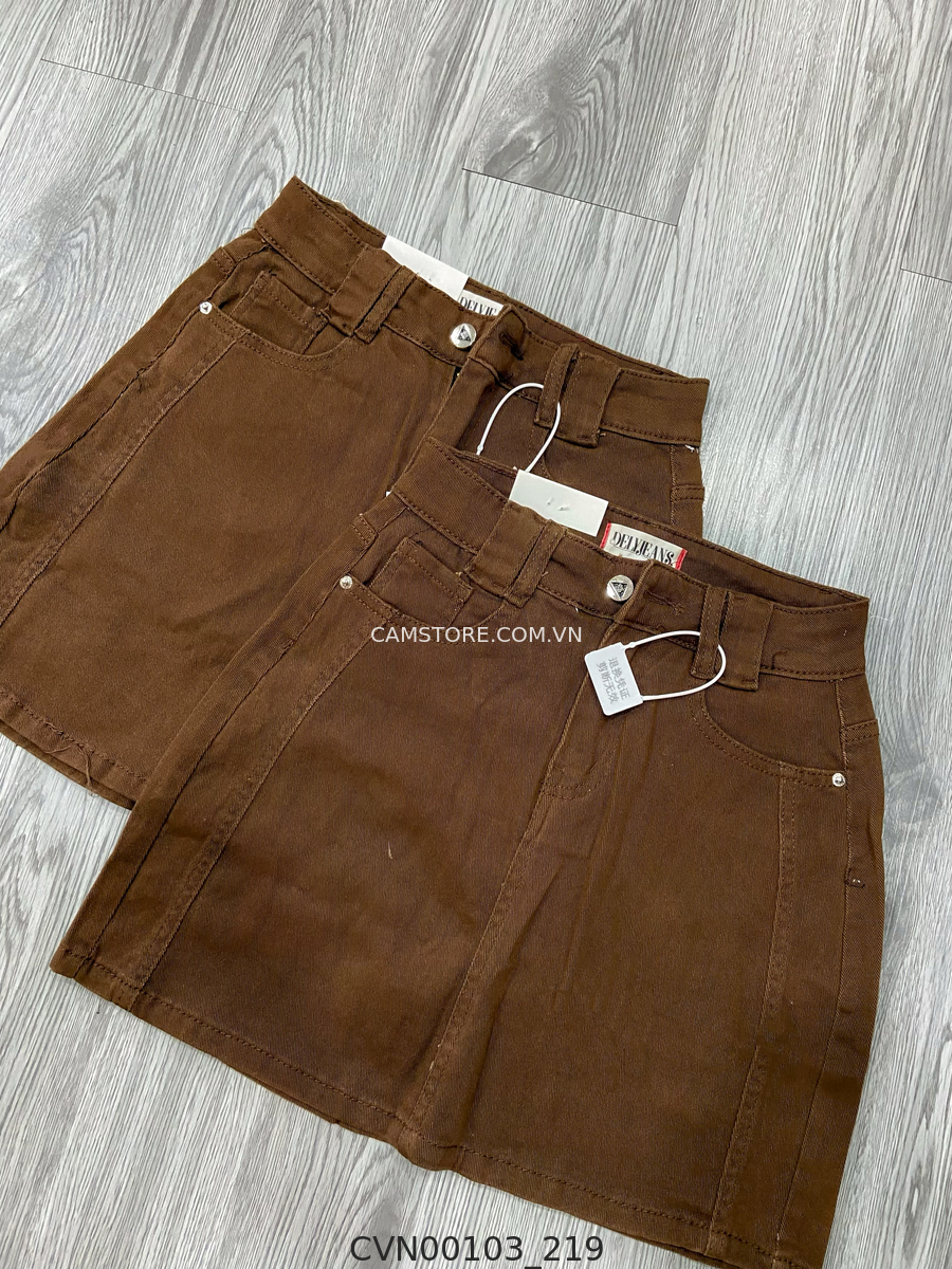 Hassy | Chân váy kaki jean Quảng Châu co dãn A may viền trơn 1291 HS | Hassy.vn - Thời trang nữ hot trend