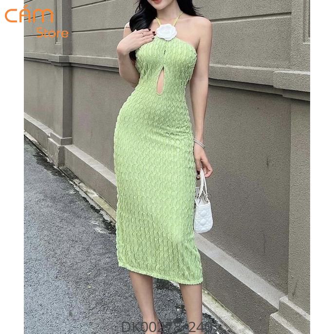 Hassy | Đầm body cổ yếm đan dây sau hở eo KO KÈM HOA hoa trước ngực | Hassy.vn - Thời trang nữ hot trend