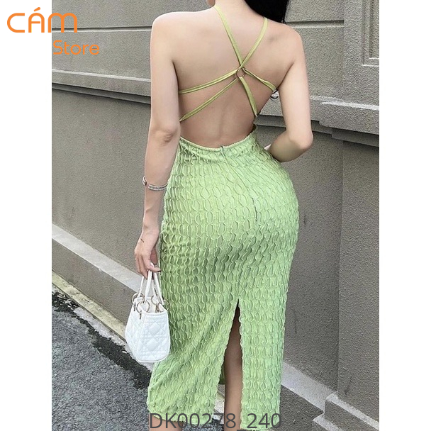 Hassy | Đầm body cổ yếm đan dây sau hở eo KO KÈM HOA hoa trước ngực | Hassy.vn - Thời trang nữ hot trend