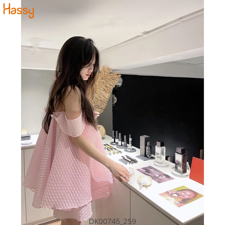 Hassy | Đầm xốp hồng dây yếm nơ ngực 106 KT | Hassy.vn - Thời trang nữ hot trend