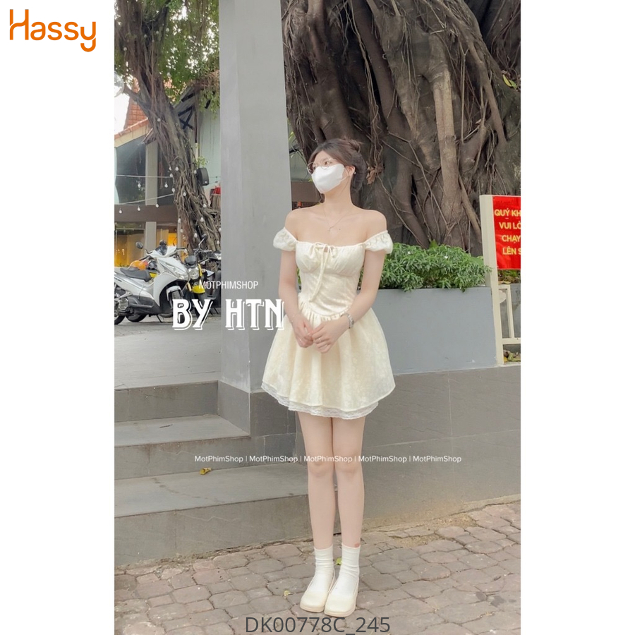 Hassy | Đầm ren tay bồng xoè cổ yếm công chúa TNI | Hassy.vn - Thời trang nữ hot trend