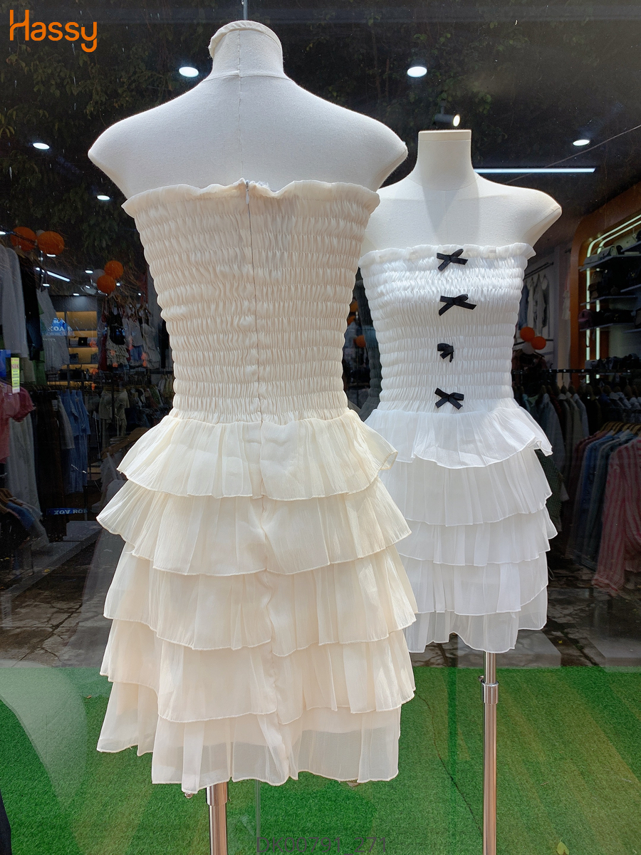 Hassy | Đầm ống smocking xoè 5 tầng đính nơ  | Hassy.vn - Thời trang nữ hot trend