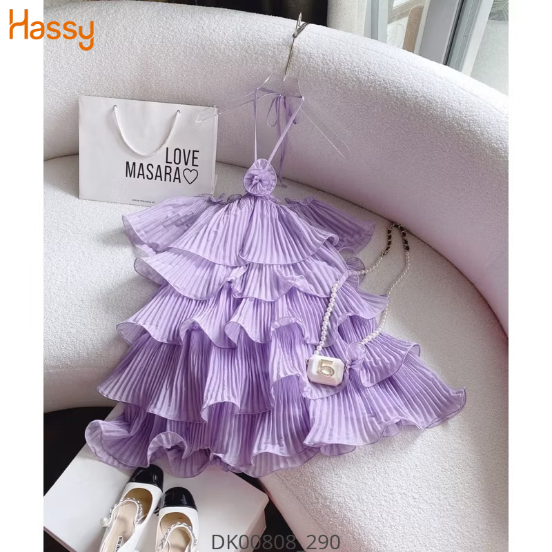 Hassy | Đầm cổ yếm dập ly tag hoa nhiều tầng 2m KT | Hassy.vn - Thời trang nữ hot trend