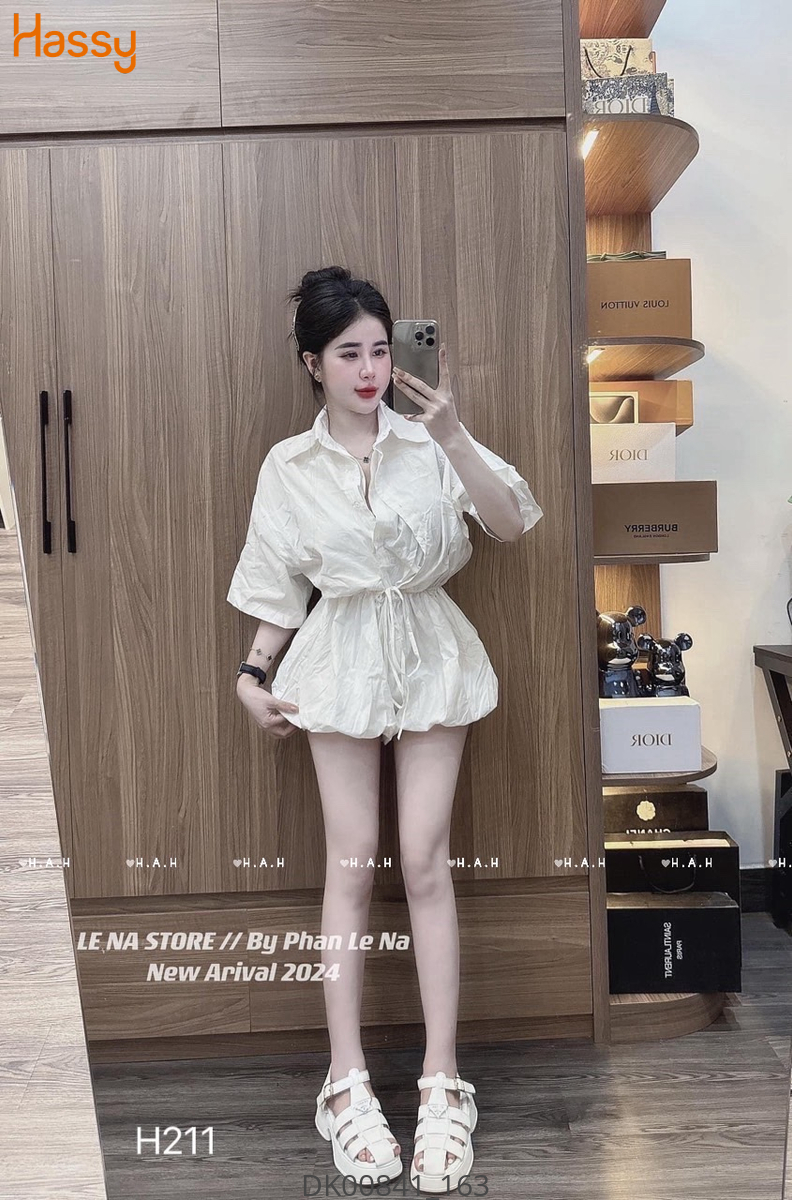 Hassy | Đầm bồng sơ mi buộc eo cute hai màu  | Hassy.vn - Thời trang nữ hot trend