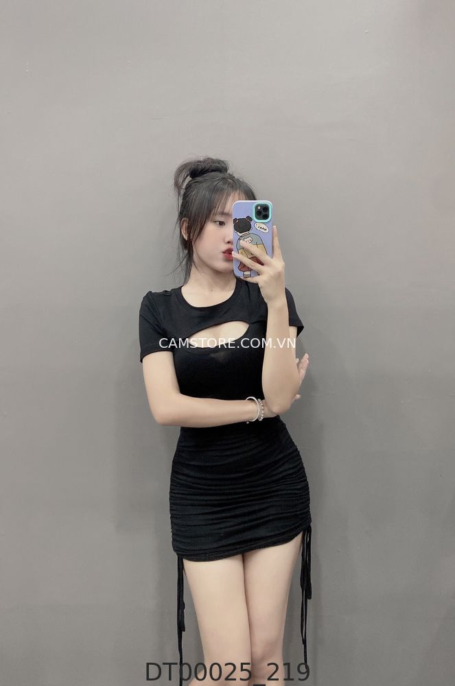 Hassy | Đầm body nữ rút dây hai bên hở ngực chất co giãn  | Hassy.vn - Thời trang nữ hot trend