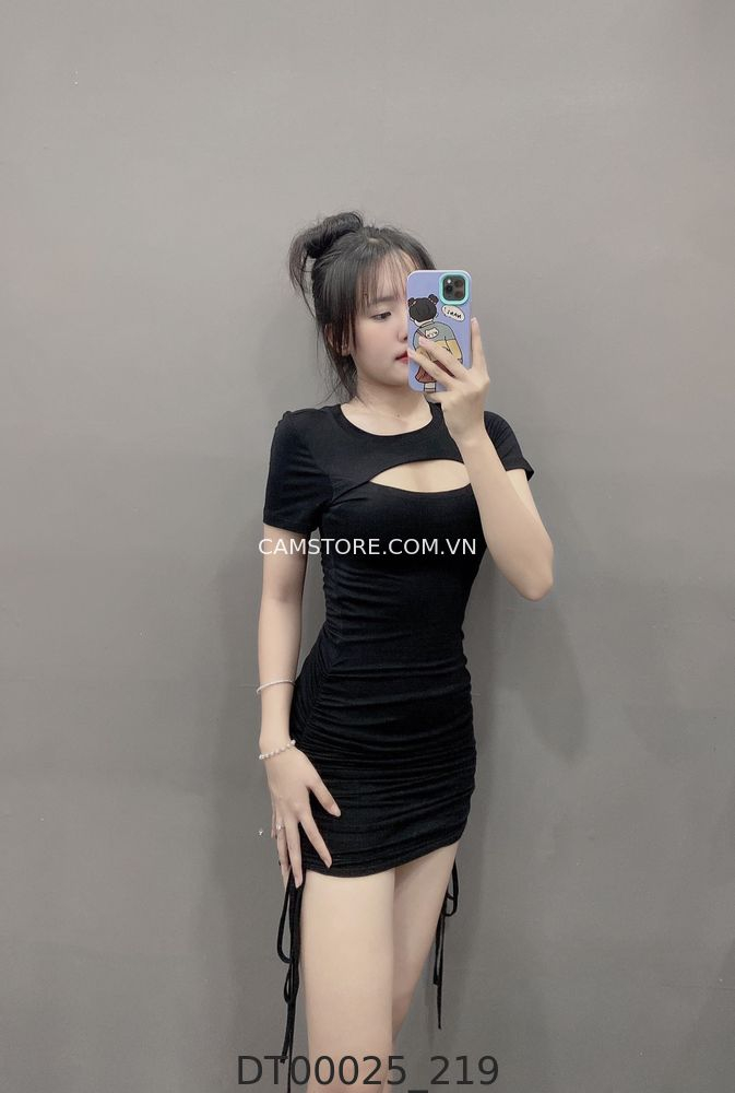 Hassy | Đầm body nữ rút dây hai bên hở ngực chất co giãn  | Hassy.vn - Thời trang nữ hot trend