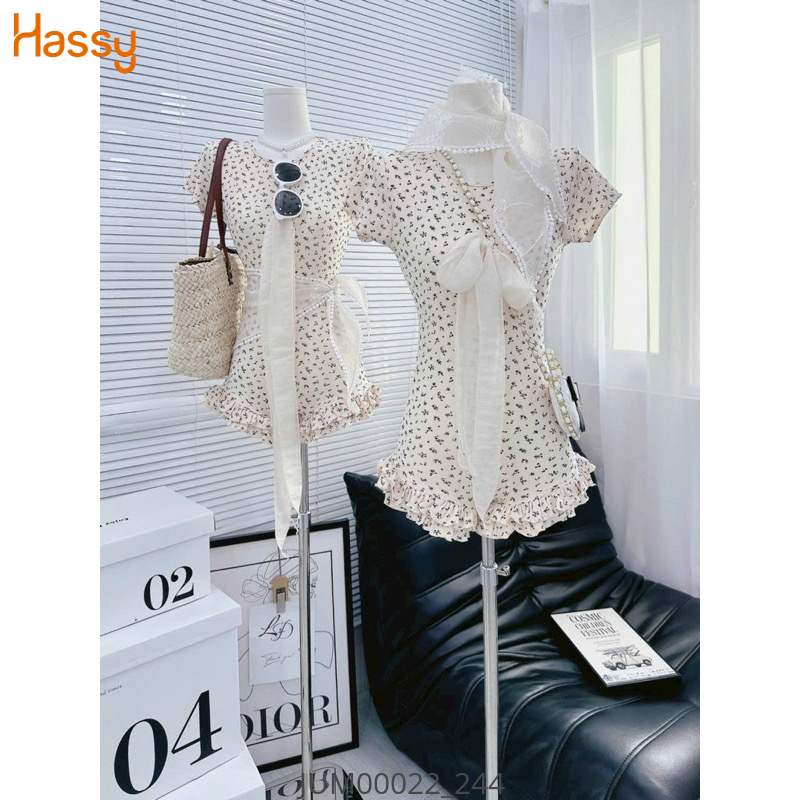 Hassy | Jum bikini gân hoa kem nơ đôi kèm khăn thêu 6939 KT | Hassy.vn - Thời trang nữ hot trend