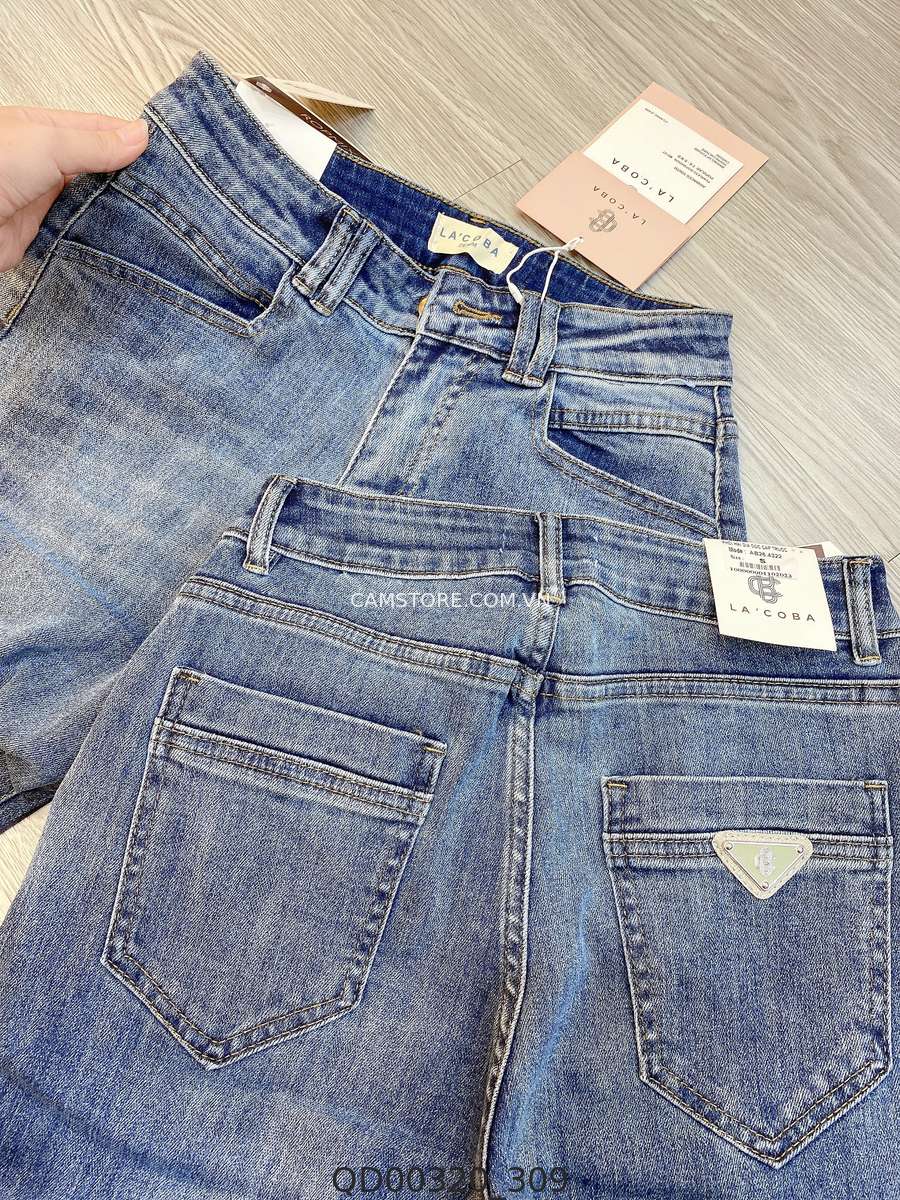 Hassy | Quần jean baggy QC tag đá Lacoba rách nhẹ AB264322  HS | Hassy.vn - Thời trang nữ hot trend