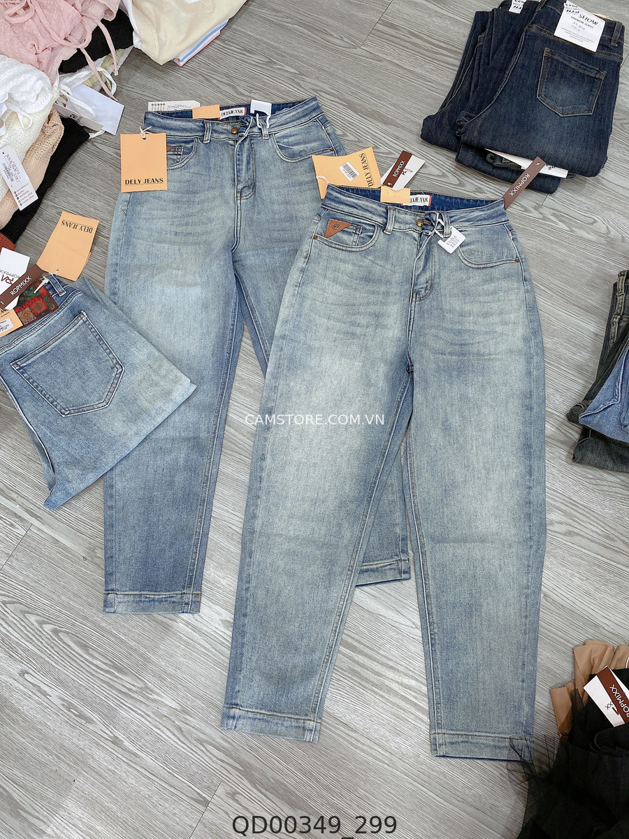 Quần baggy jean Quảng Châu dãn trơn D73138 HS