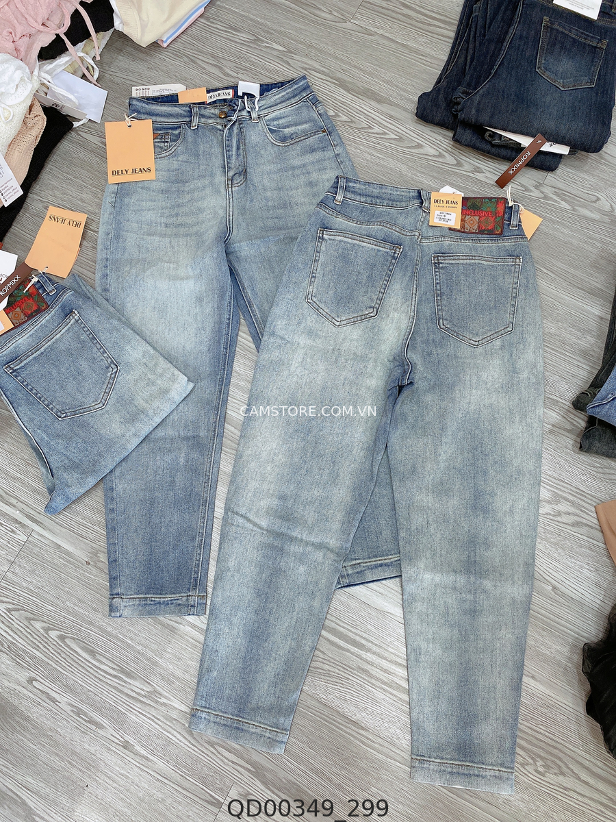 Hassy | Quần baggy jean Quảng Châu dãn trơn D73138 HS | Hassy.vn - Thời trang nữ hot trend