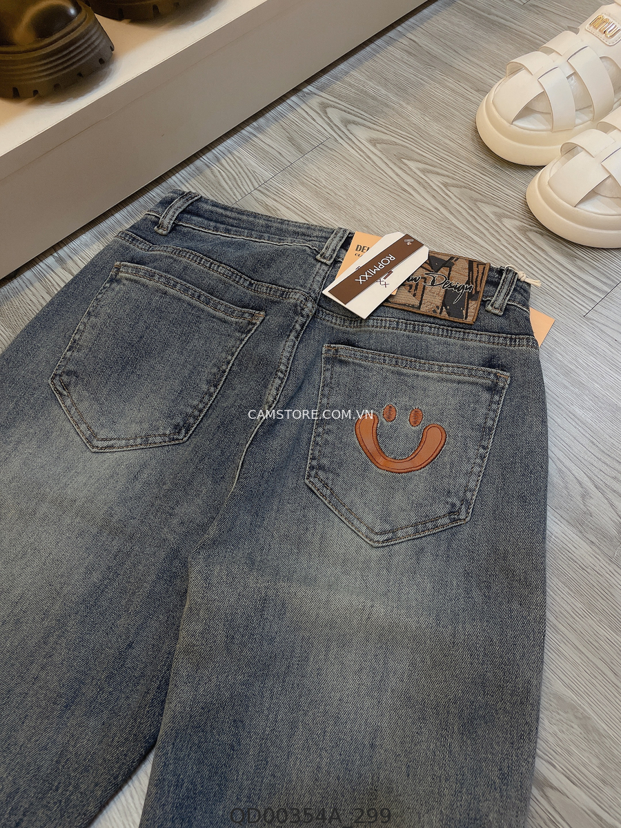 Hassy | Quần baggy jean Quảng Châu thêu mặt cười 3134  HS | Hassy.vn - Thời trang nữ hot trend