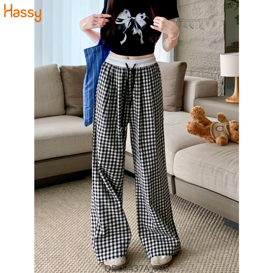 Hassy | Quần suông caro lưng thun rút năng động TLBT | Hassy.vn - Thời trang nữ hot trend