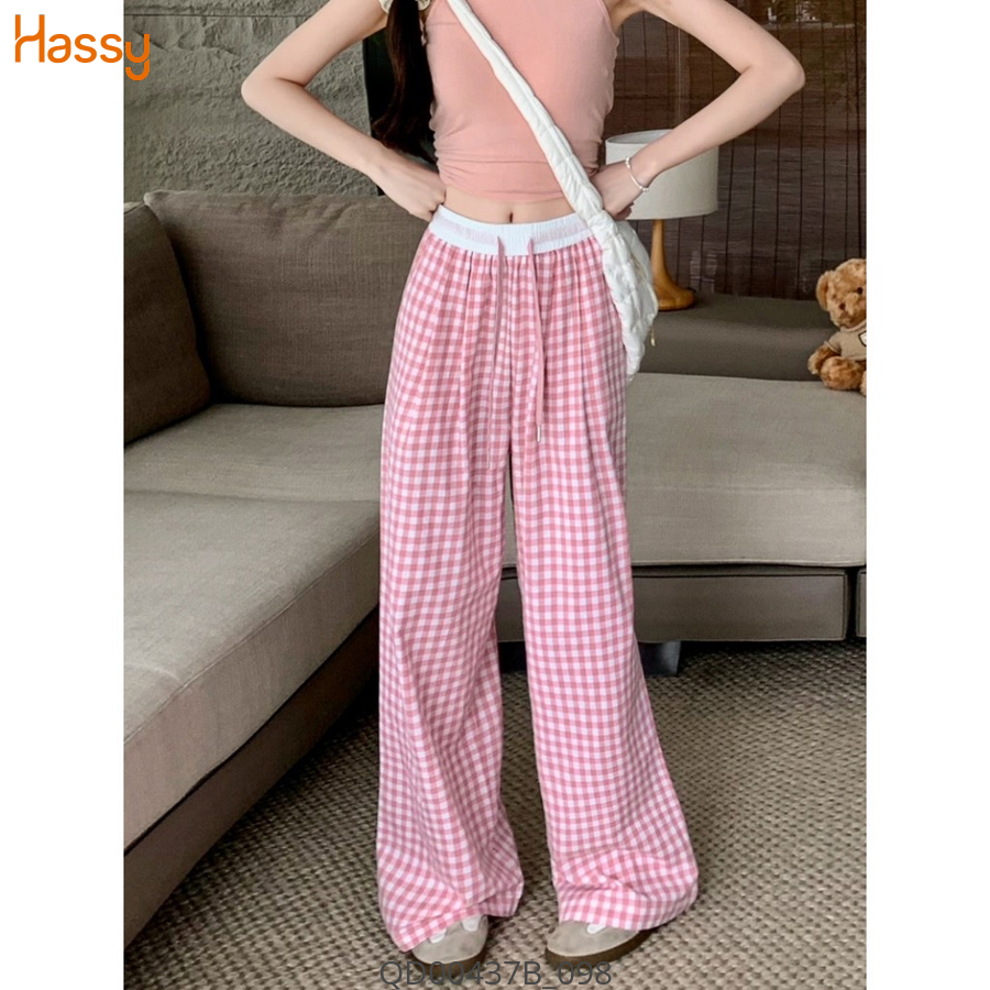 Hassy | Quần suông caro lưng thun rút năng động TLBT | Hassy.vn - Thời trang nữ hot trend