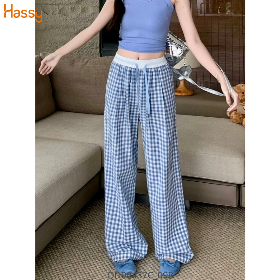 Hassy | Quần suông caro lưng thun rút năng động TLBT | Hassy.vn - Thời trang nữ hot trend