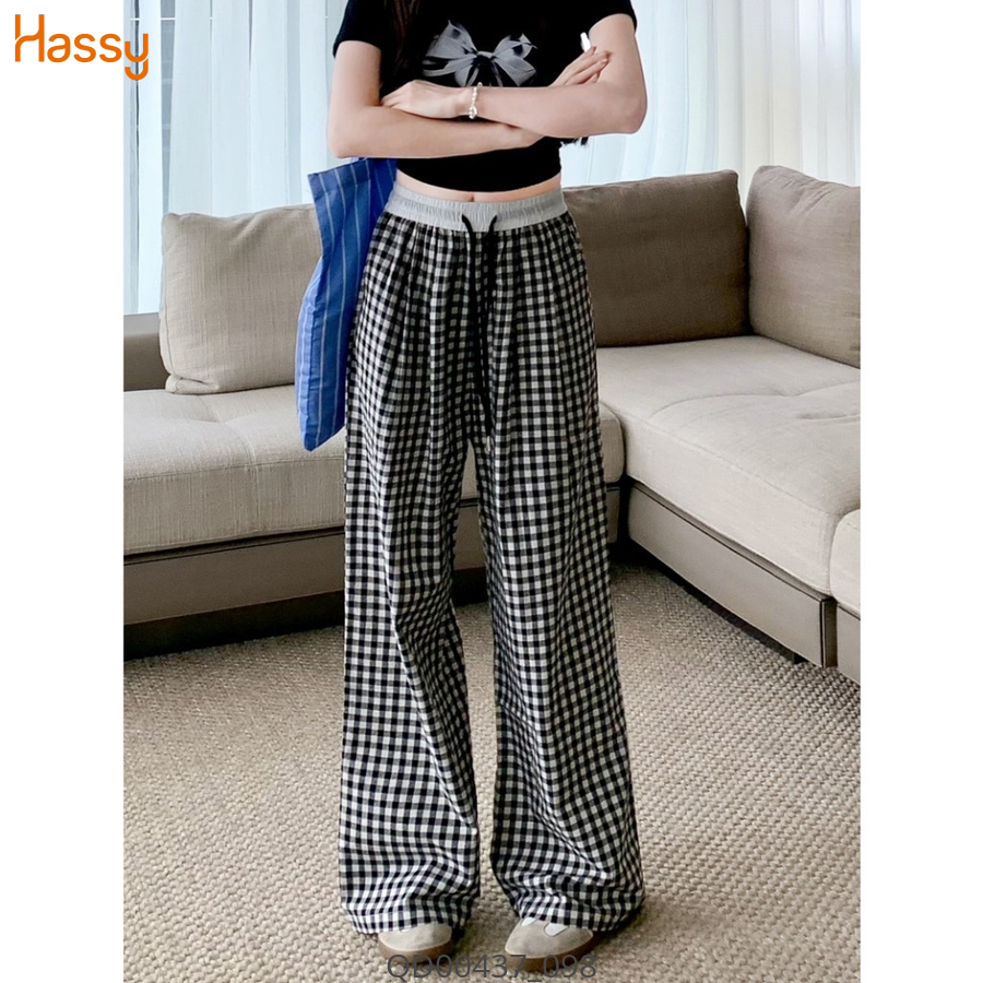 Hassy | Quần suông caro lưng thun rút năng động TLBT | Hassy.vn - Thời trang nữ hot trend