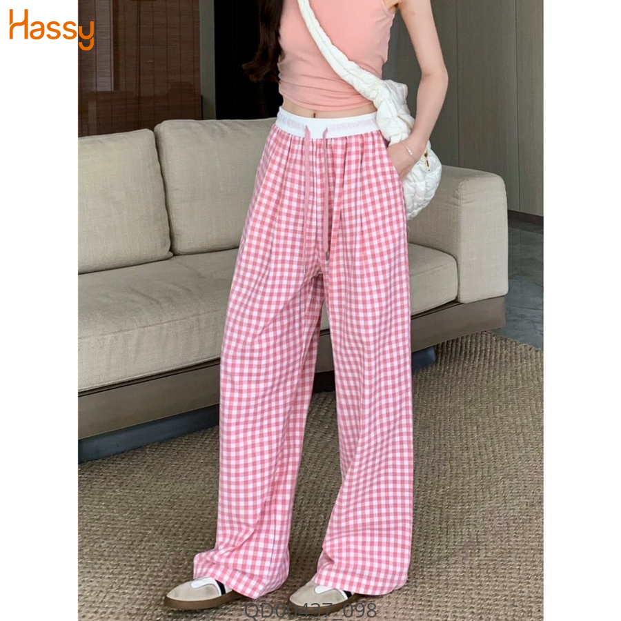 Hassy | Quần suông caro lưng thun rút năng động TLBT | Hassy.vn - Thời trang nữ hot trend