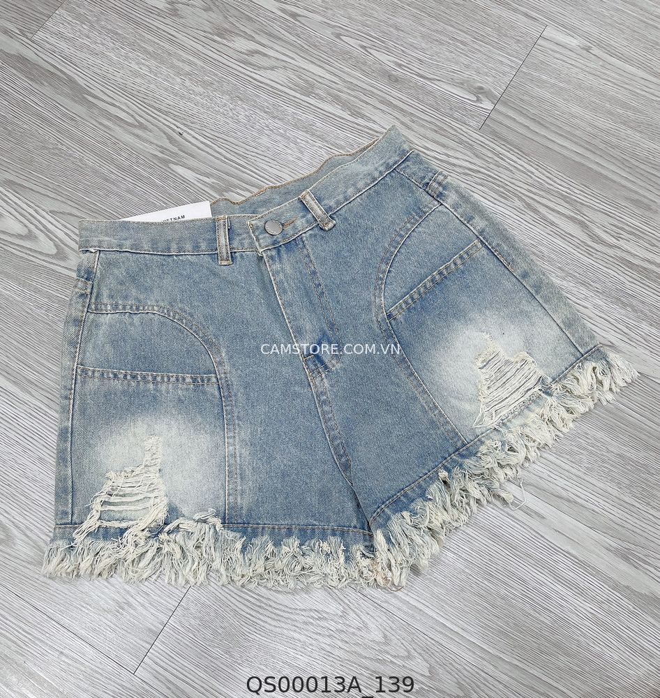 Hassy | Quần short jean cạp cao dáng rộng rách tua rua  | Hassy.vn - Thời trang nữ hot trend